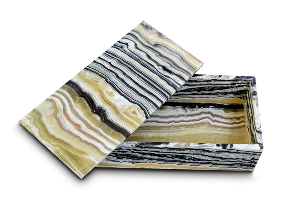 Zebra onyx prism jewelry box 30x15x19 cm