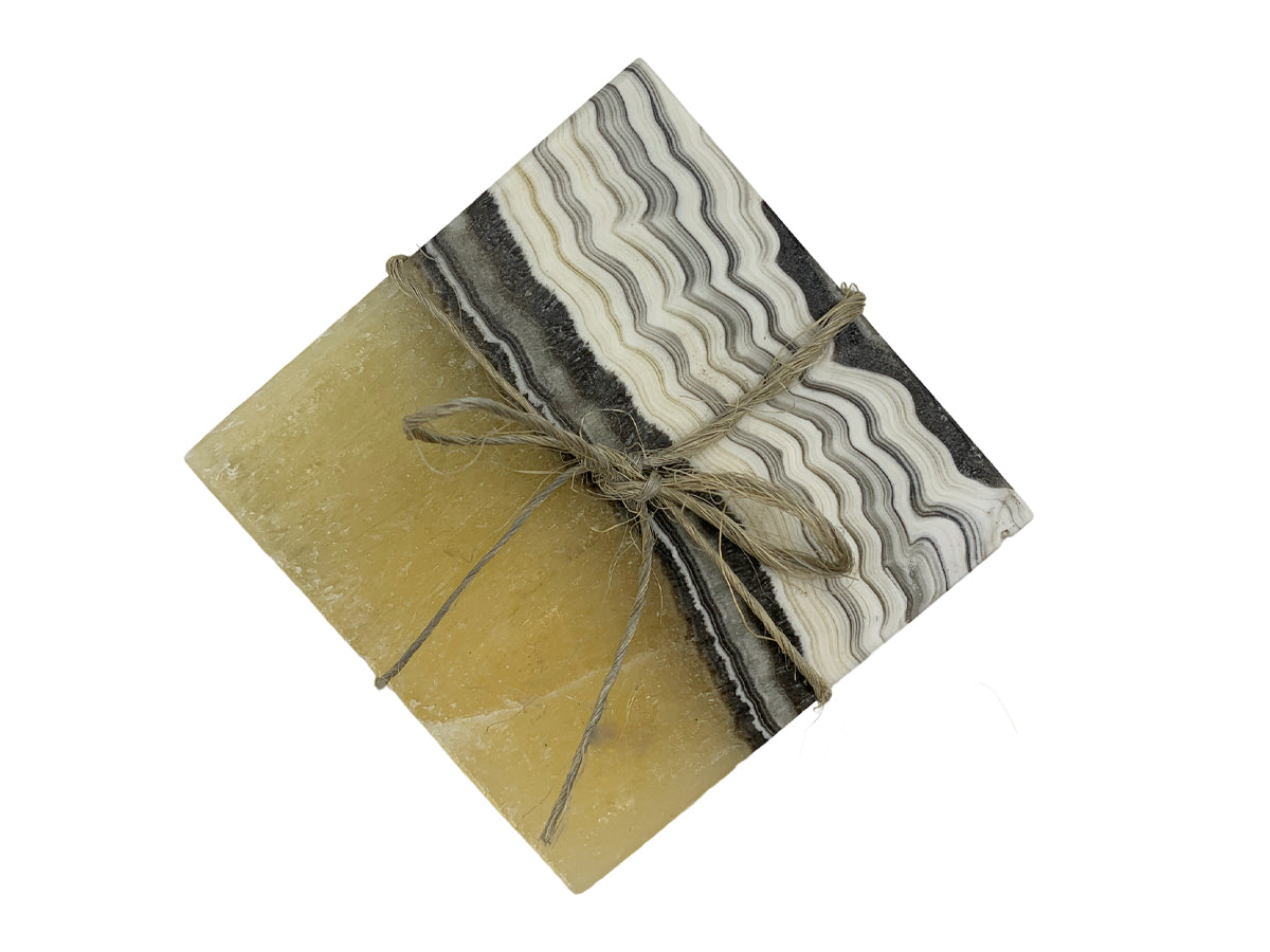 Zebra Onyx Square Coaster Set