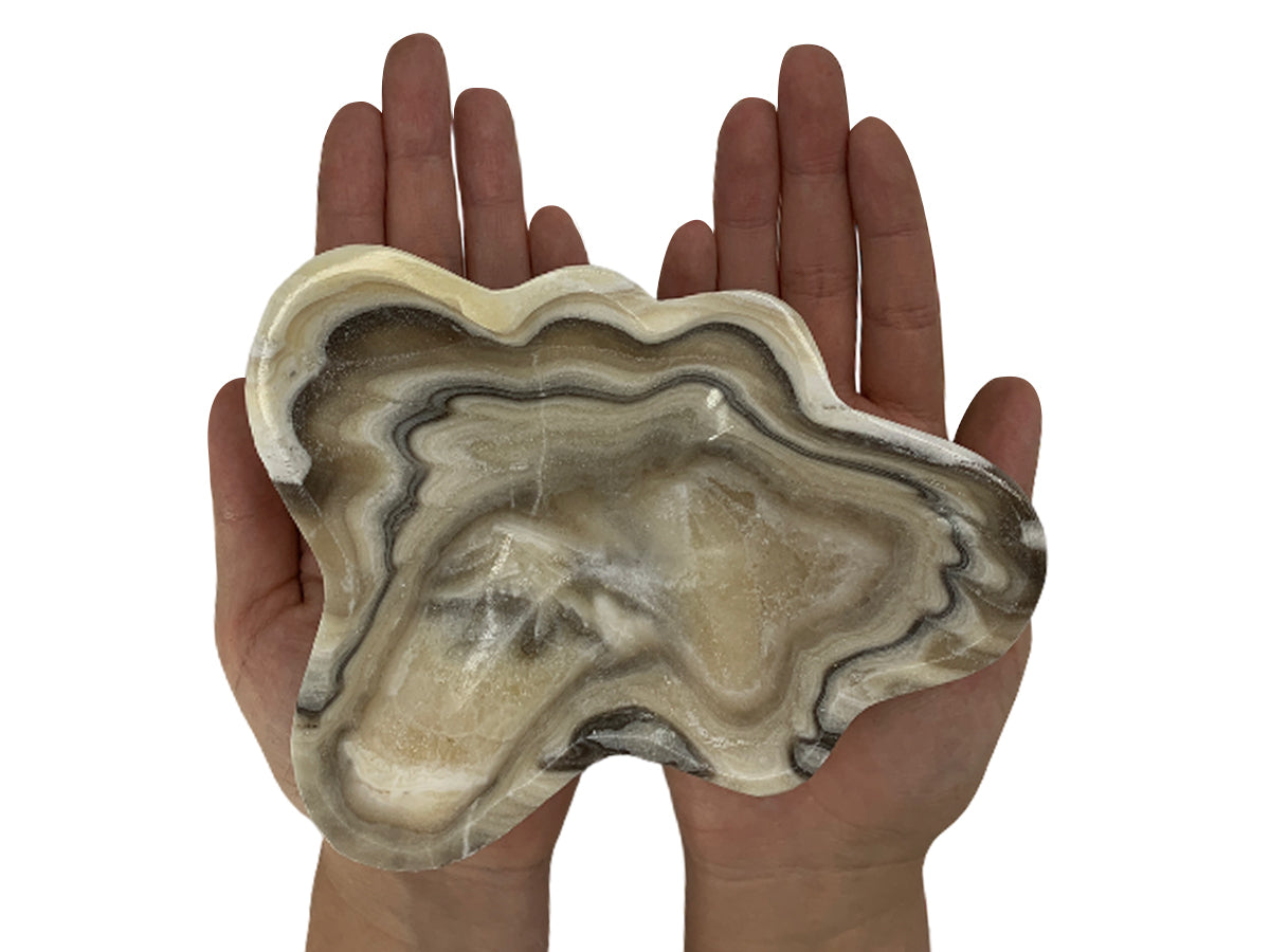 Zebra Onyx Irregular Bowl Polished 16X12X4 Cm