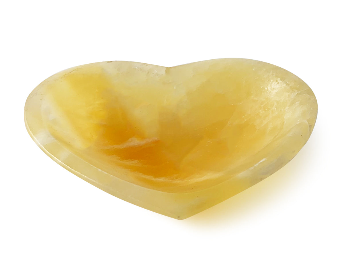 Polished Orange Onyx Heart Bowl