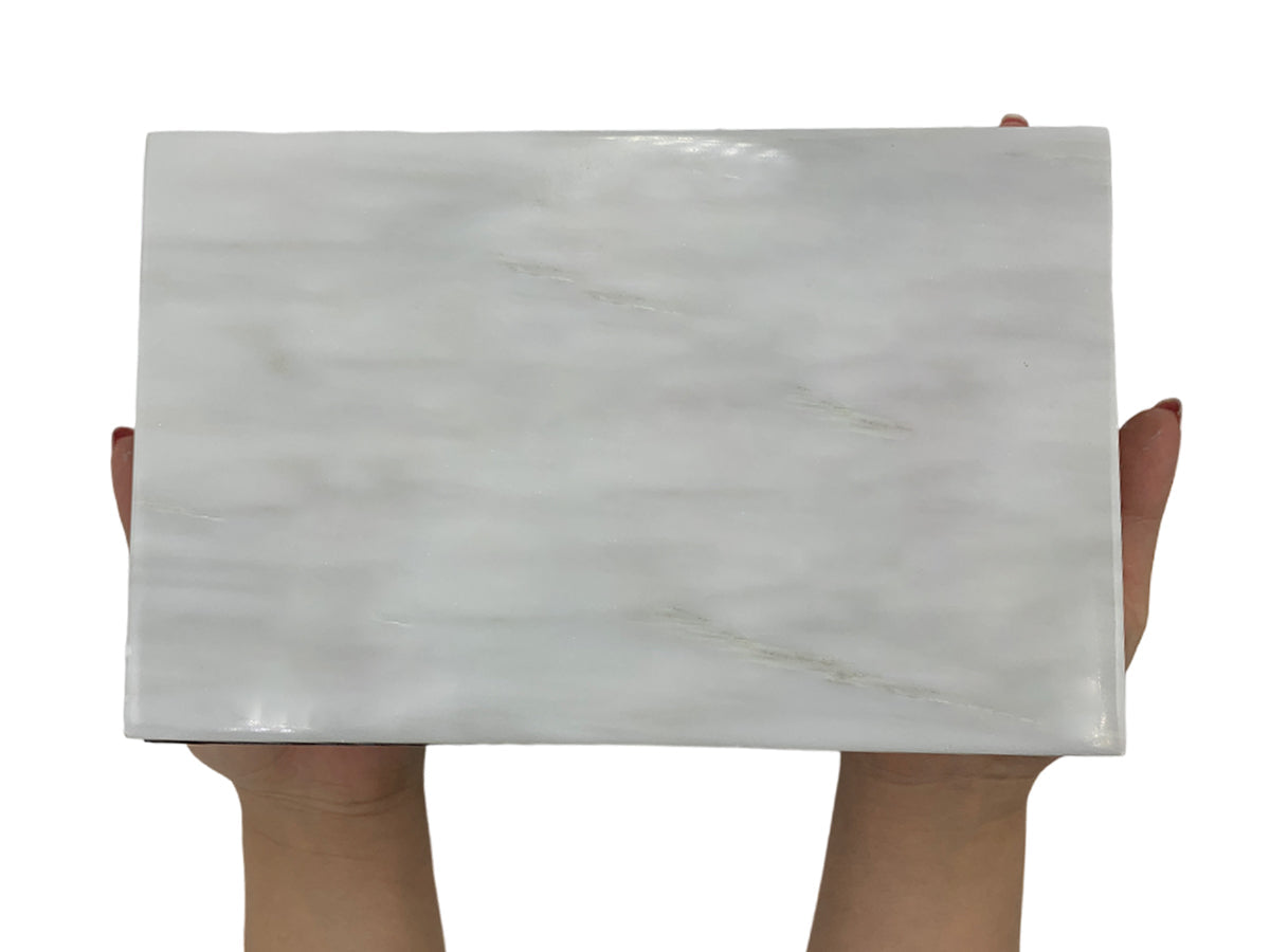 Black Onyx Rectangular Jewelry Box Marble Calacata Lid Polished 20X13X8 Cm