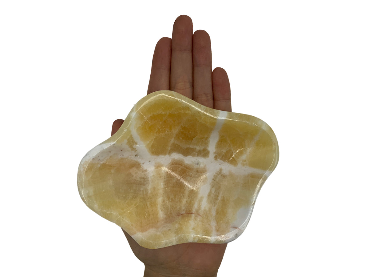 Orange Calcite Irregular Snack Bowl Rustic Edge 9-12 ~5 Cm