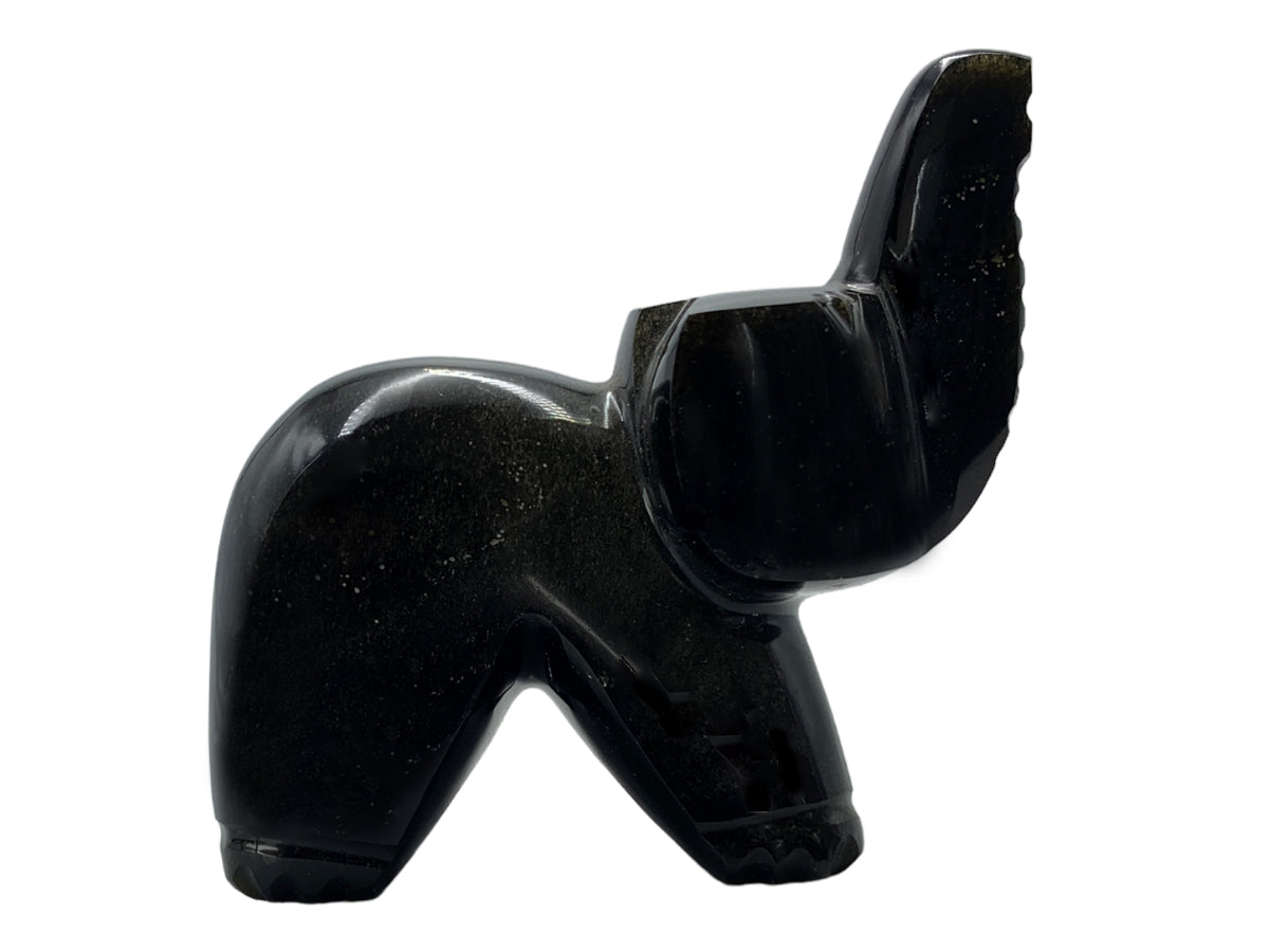 Golden Obsidian Elephant Polished 6.5 Cm