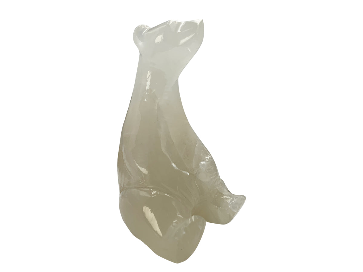 White Onyx Sitting Polar Bear