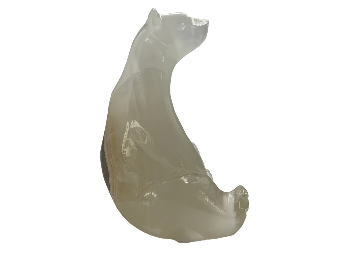White Onyx Sitting Polar Bear