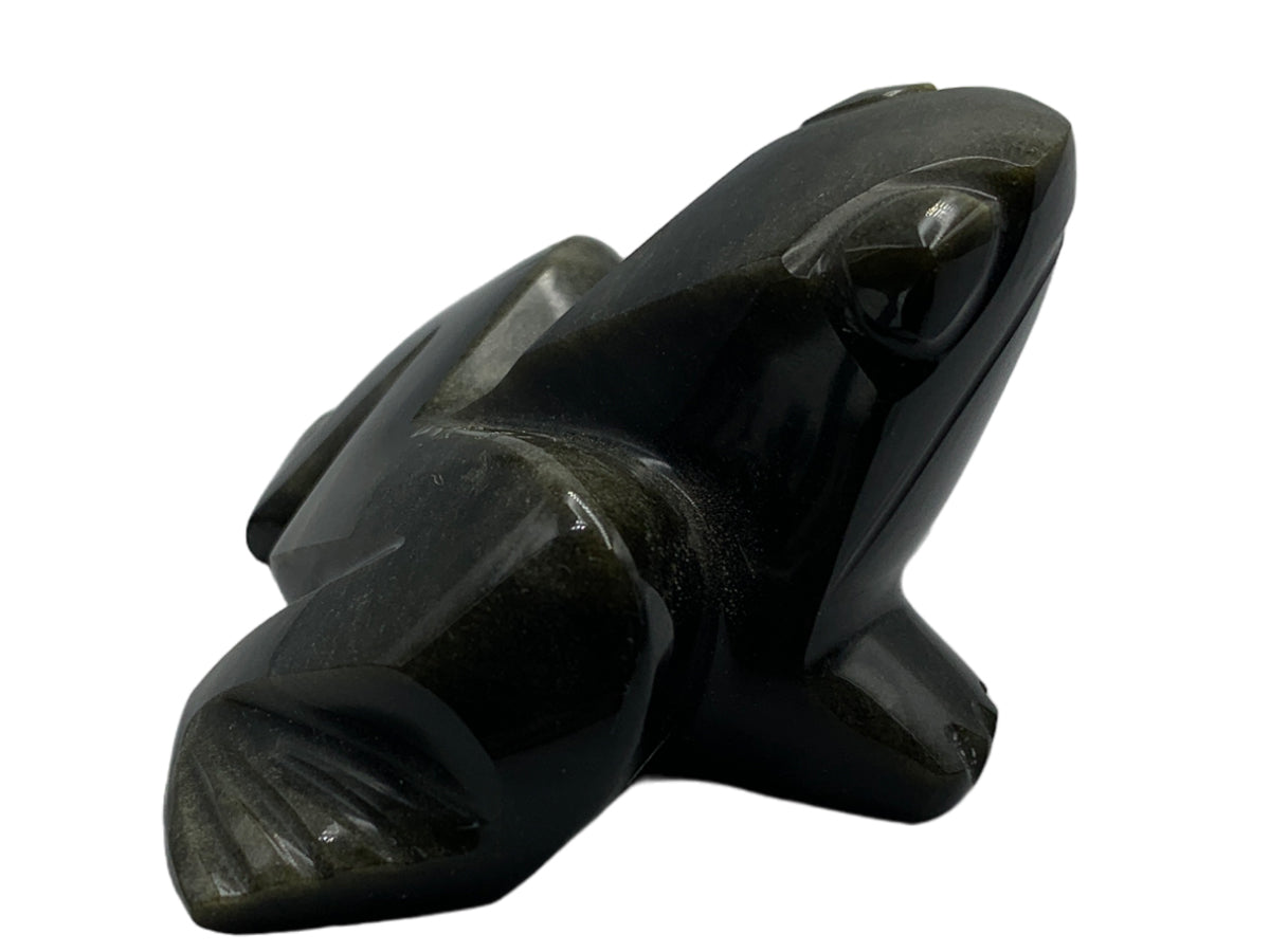 Golden Obsidian Frog 6.5X5.5X4 Cm