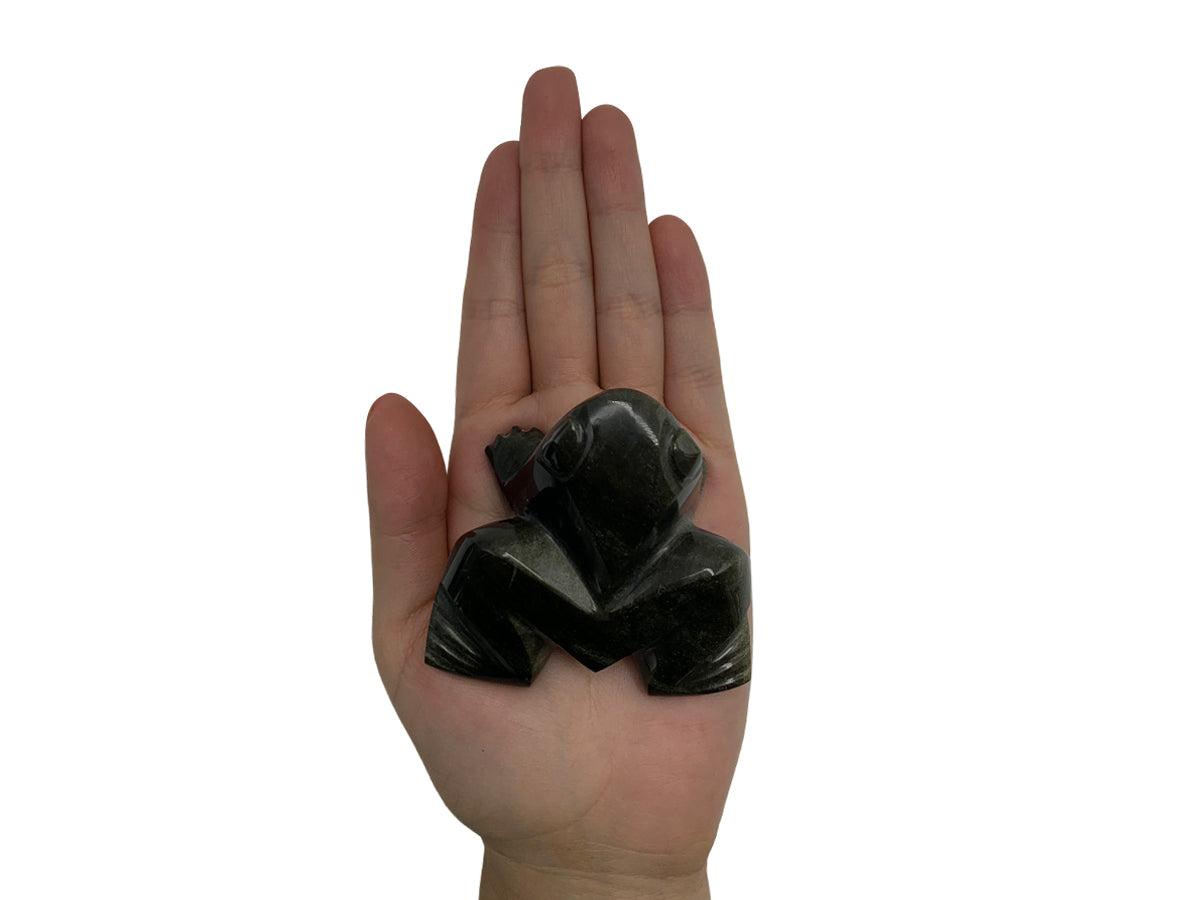 Golden Obsidian Frog 6.5X5.5X4 Cm