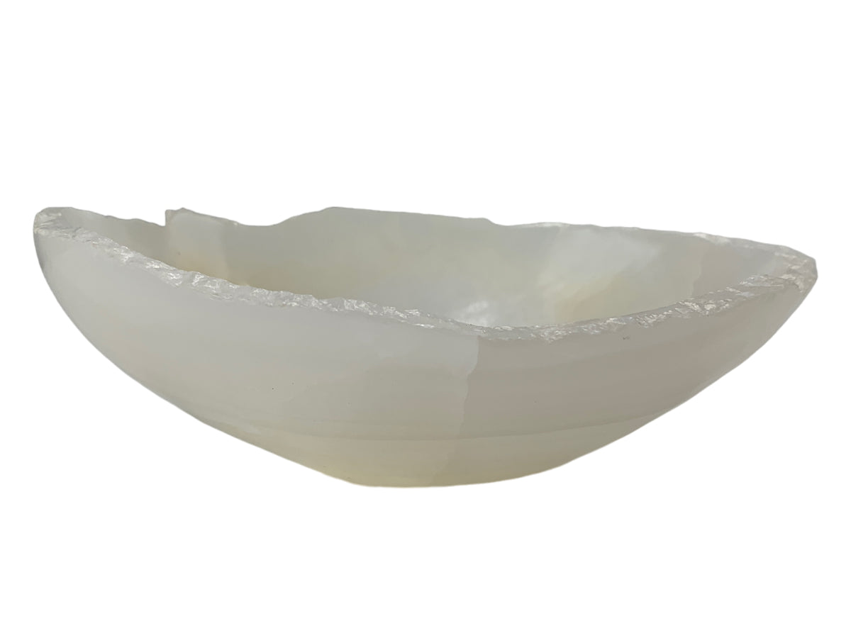 White Onyx Irregular Snack Bowl Polished 17-20 ~7 Cm