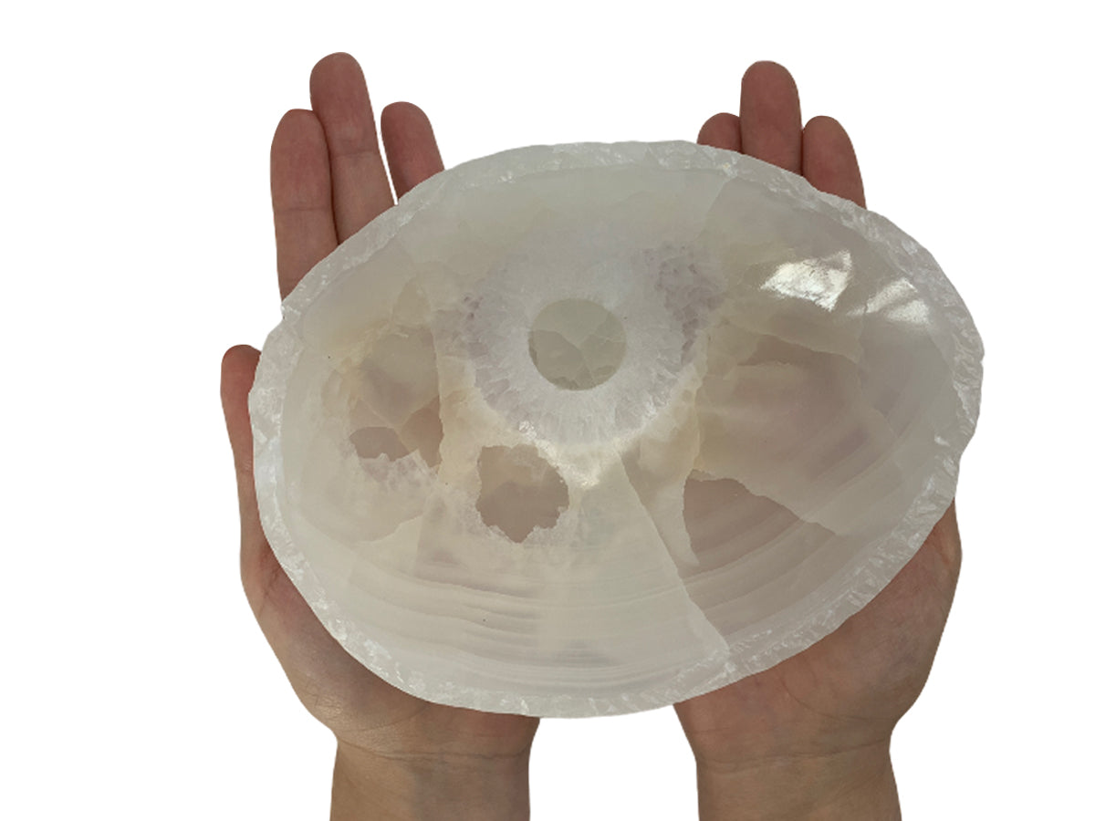 White Onyx Irregular Snack Bowl Polished 17-20 ~7 Cm