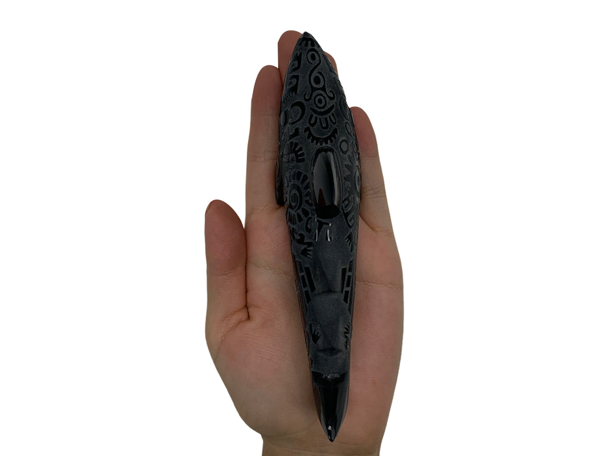 Black Obsidian Shark Polished 15X3.5X5.5 Cm