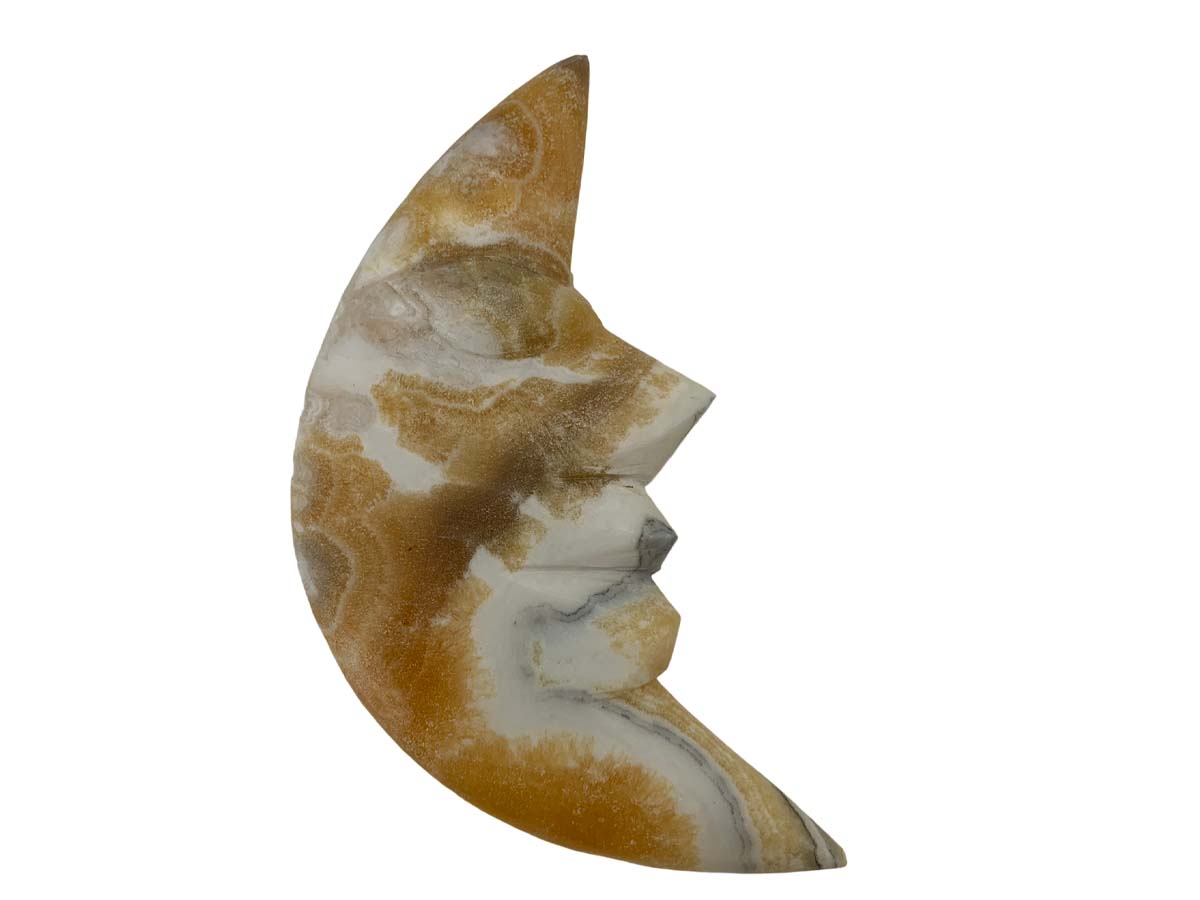 Zebra Calcite Half Moon Face