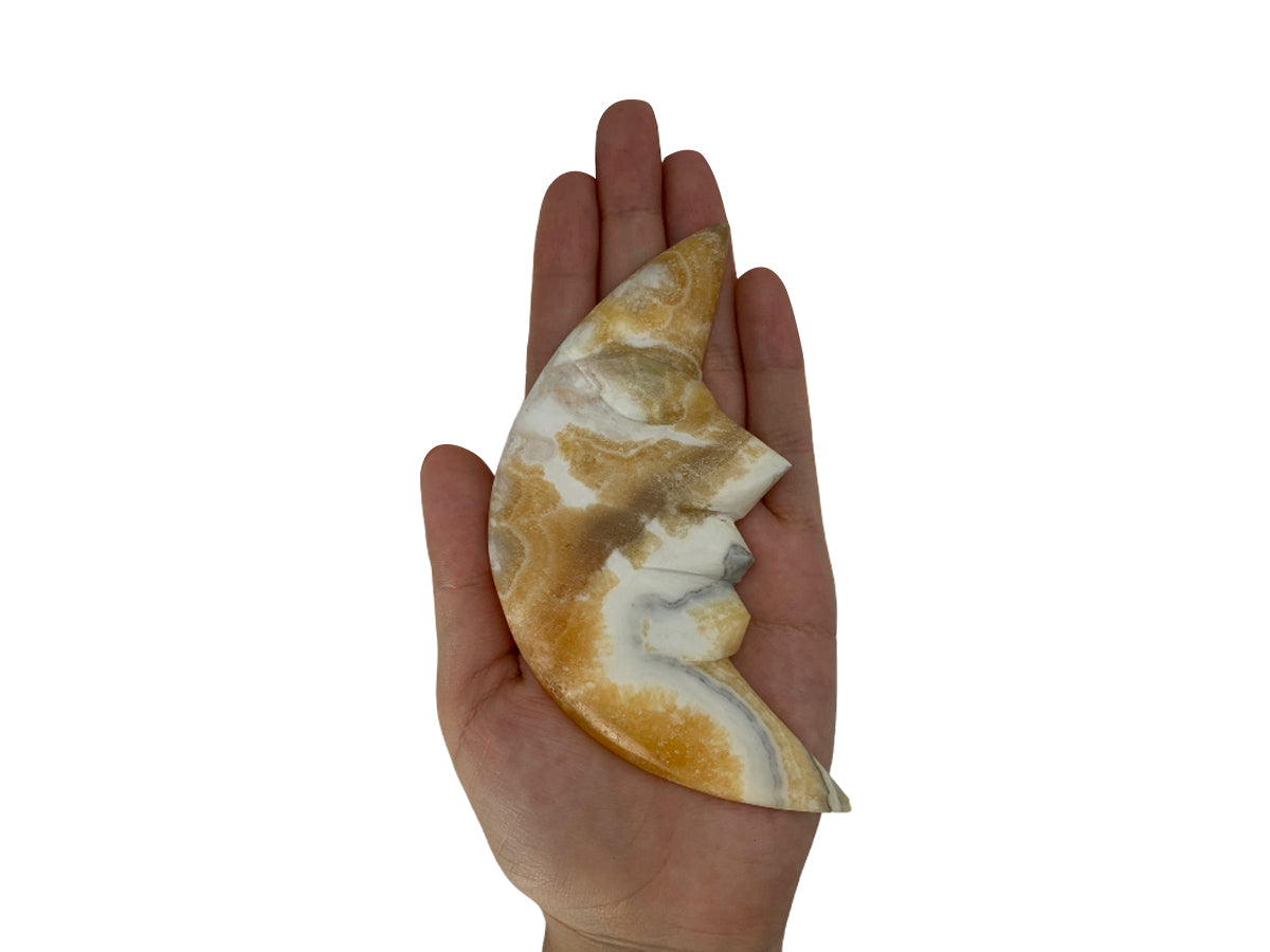 Zebra Calcite Half Moon Face