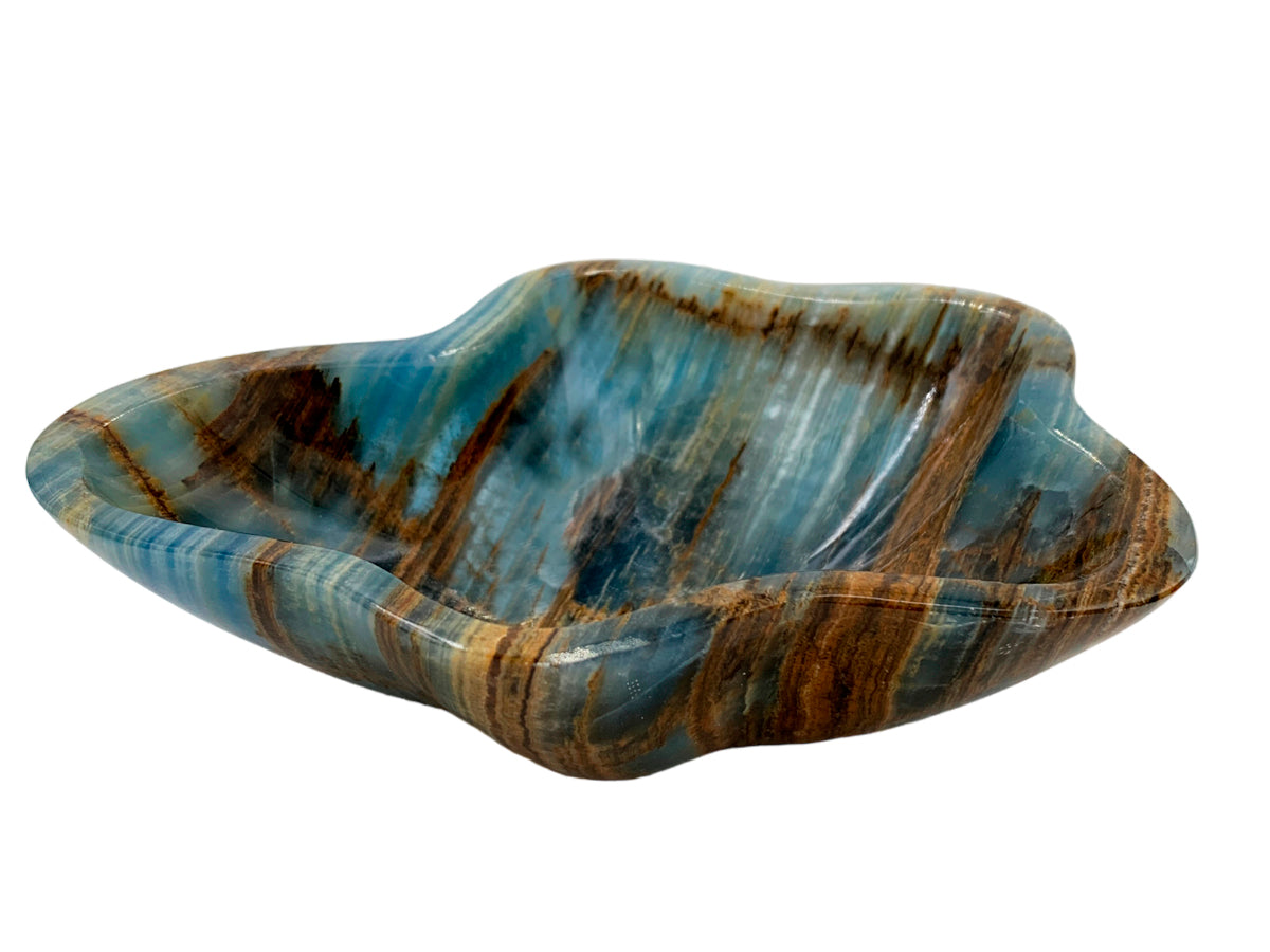 Blue Onyx Irregular Bowl  15X12X4 Cm