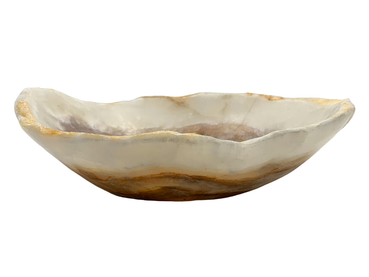 White Onyx Irregular Bowl 25X20X10 Cm