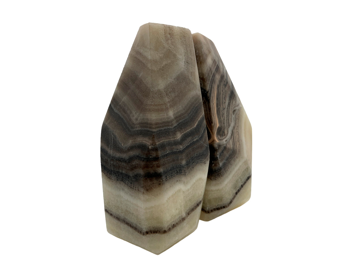 Zebra Onyx Faceted Bookend