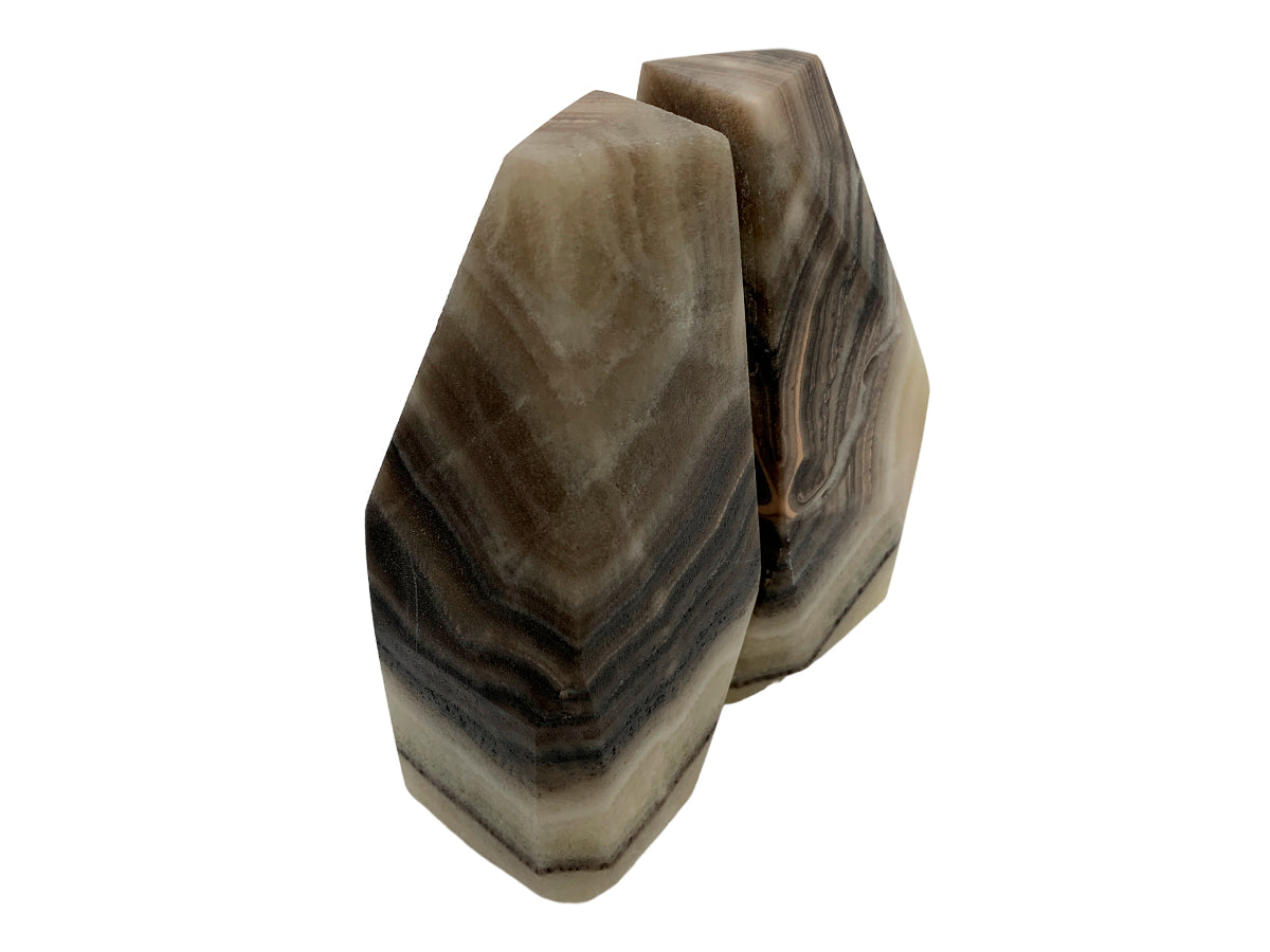 Zebra Onyx Faceted Bookend