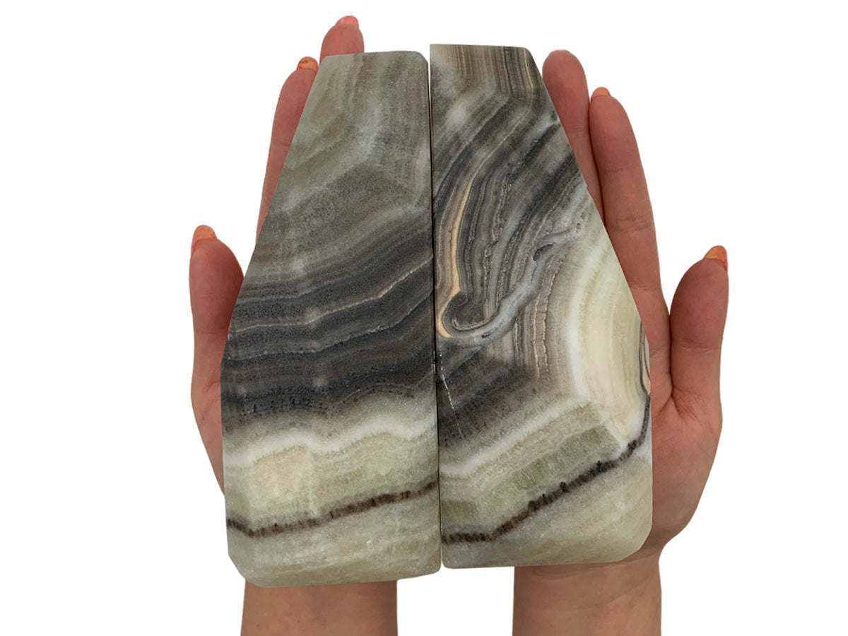 Zebra Onyx Faceted Bookend