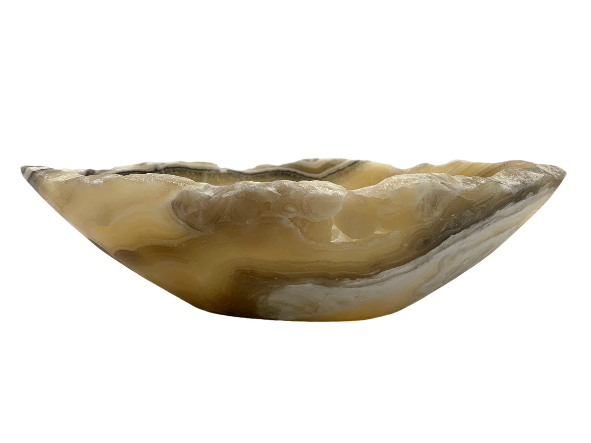 Zebra Onyx Irregular Bowl Rustic Edge 23X15X6 Cm