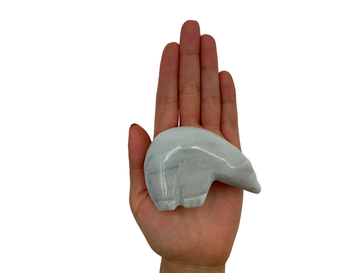 White Marble Calacate Polar Bear 7X2.5X5.5 Cm