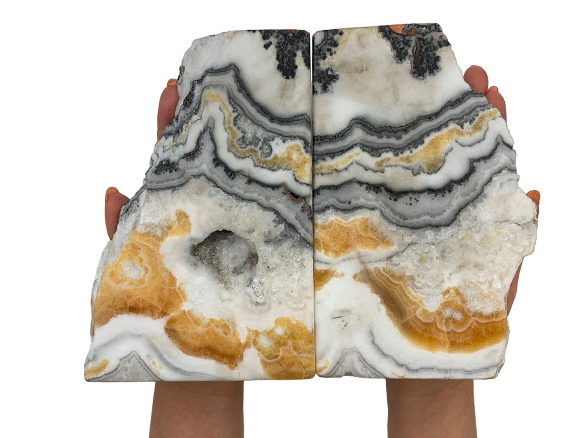 Zebra Calcite Bookend Pair