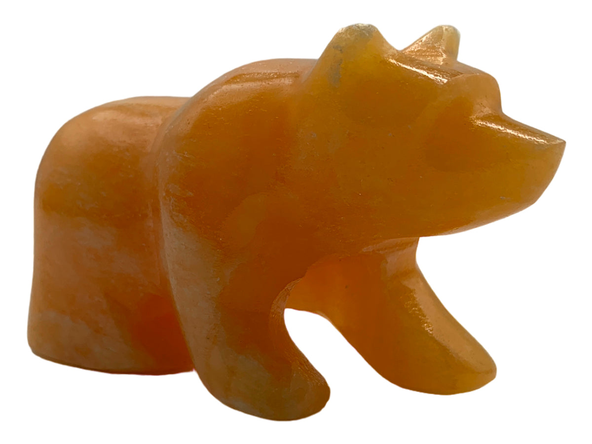 Orange Calcite Grizzly Bear