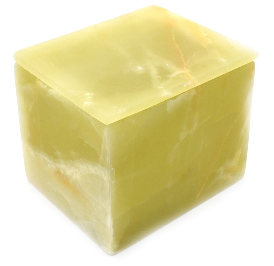 Green onyx jewelry box 10 cm tall