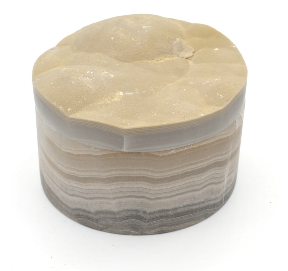 Gray onyx jewelry box 7.5 cm tall