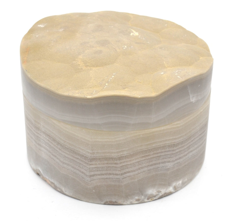 Gray onyx jewelry box 7.5 cm tall