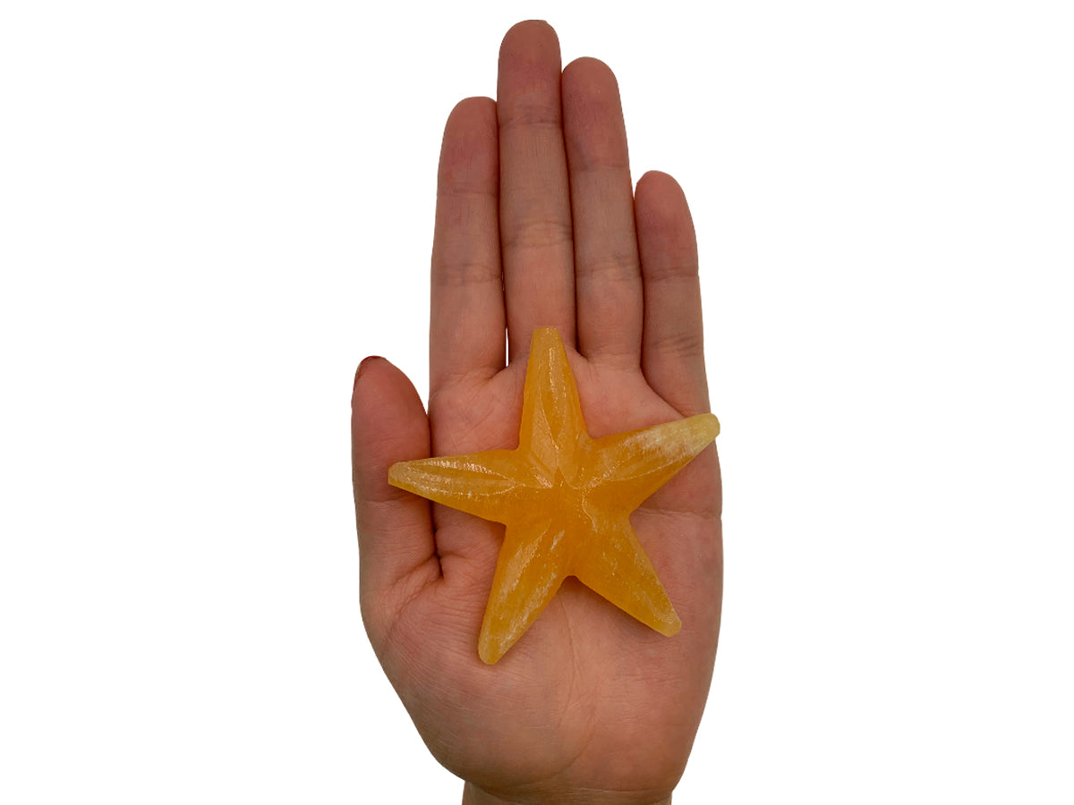 Orange Calcite Star Fish