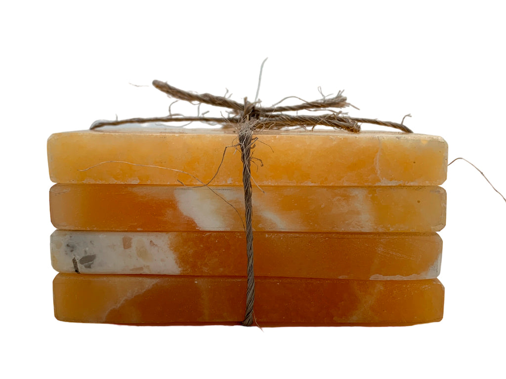 Orange Square Coaster Set