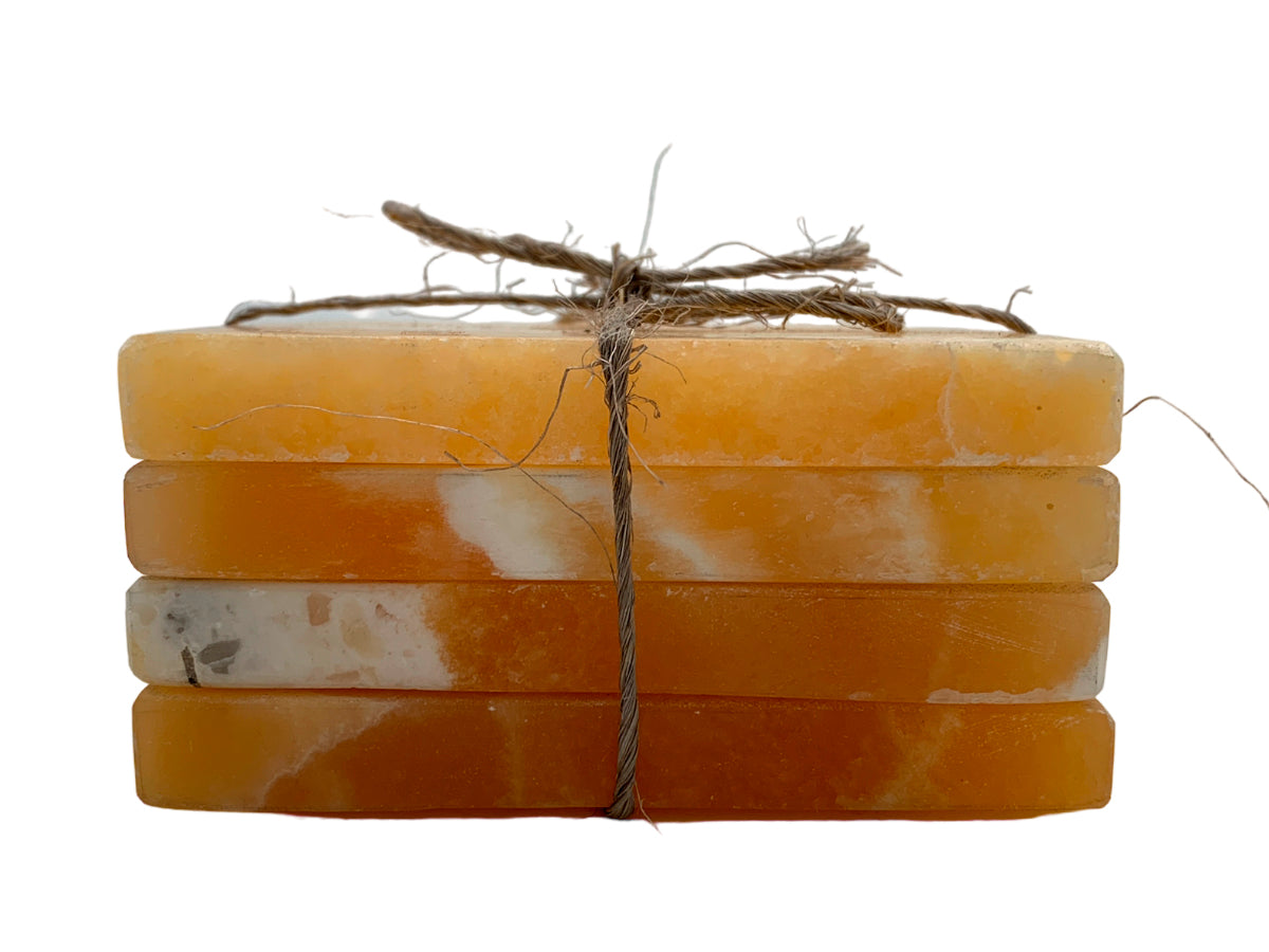 Orange Square Coaster Set