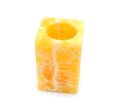 Orange Calcite Prism Candle Holder