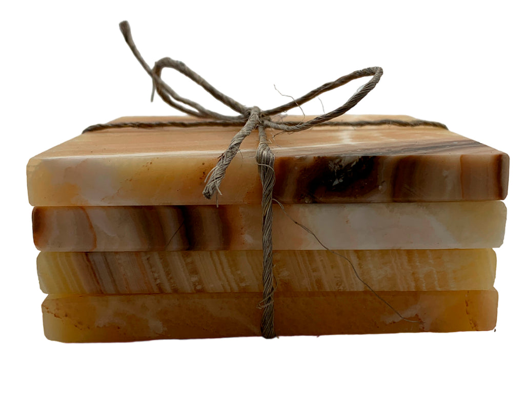 Orange Square Coaster Set