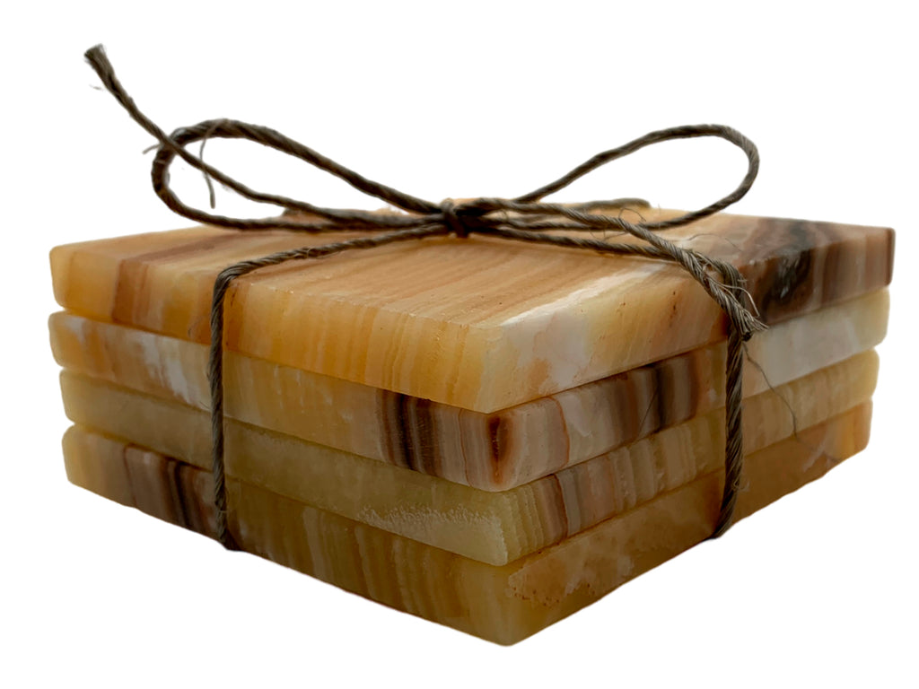 Orange Square Coaster Set