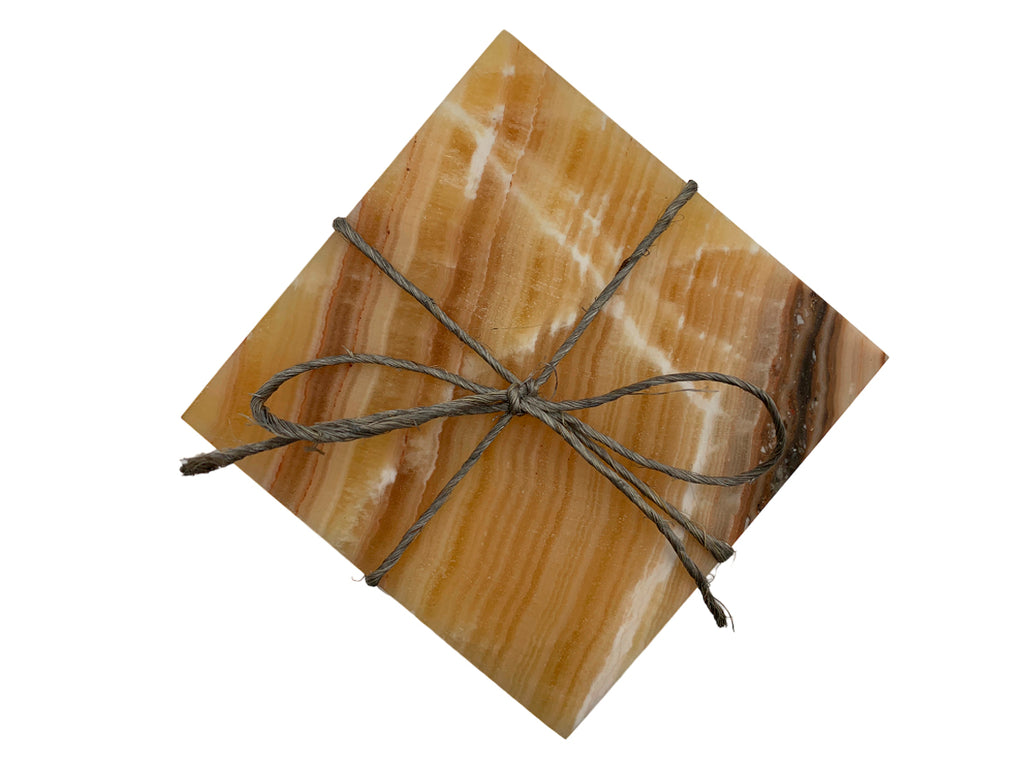 Orange Square Coaster Set