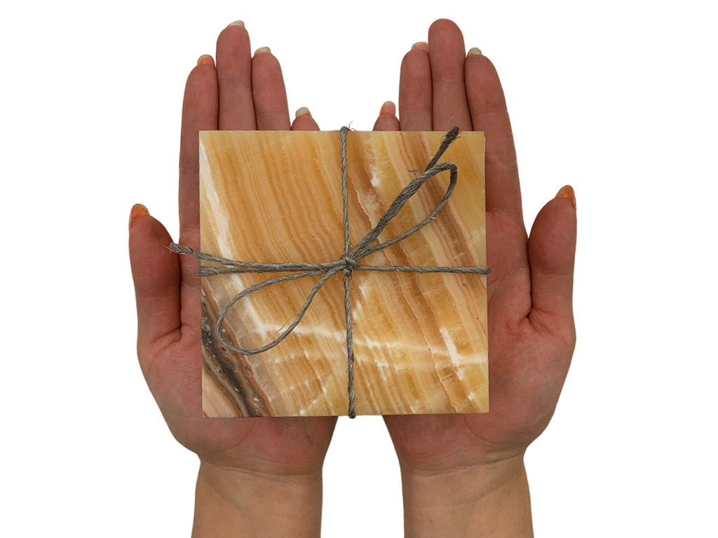 Orange Square Coaster Set