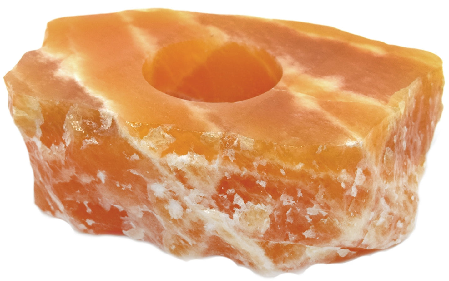 Orange Calcite Square Candle Holder