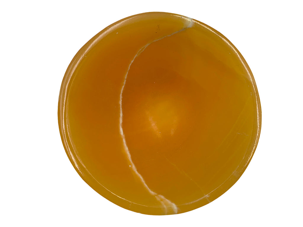 Orange Calcite CIrcular Bowl