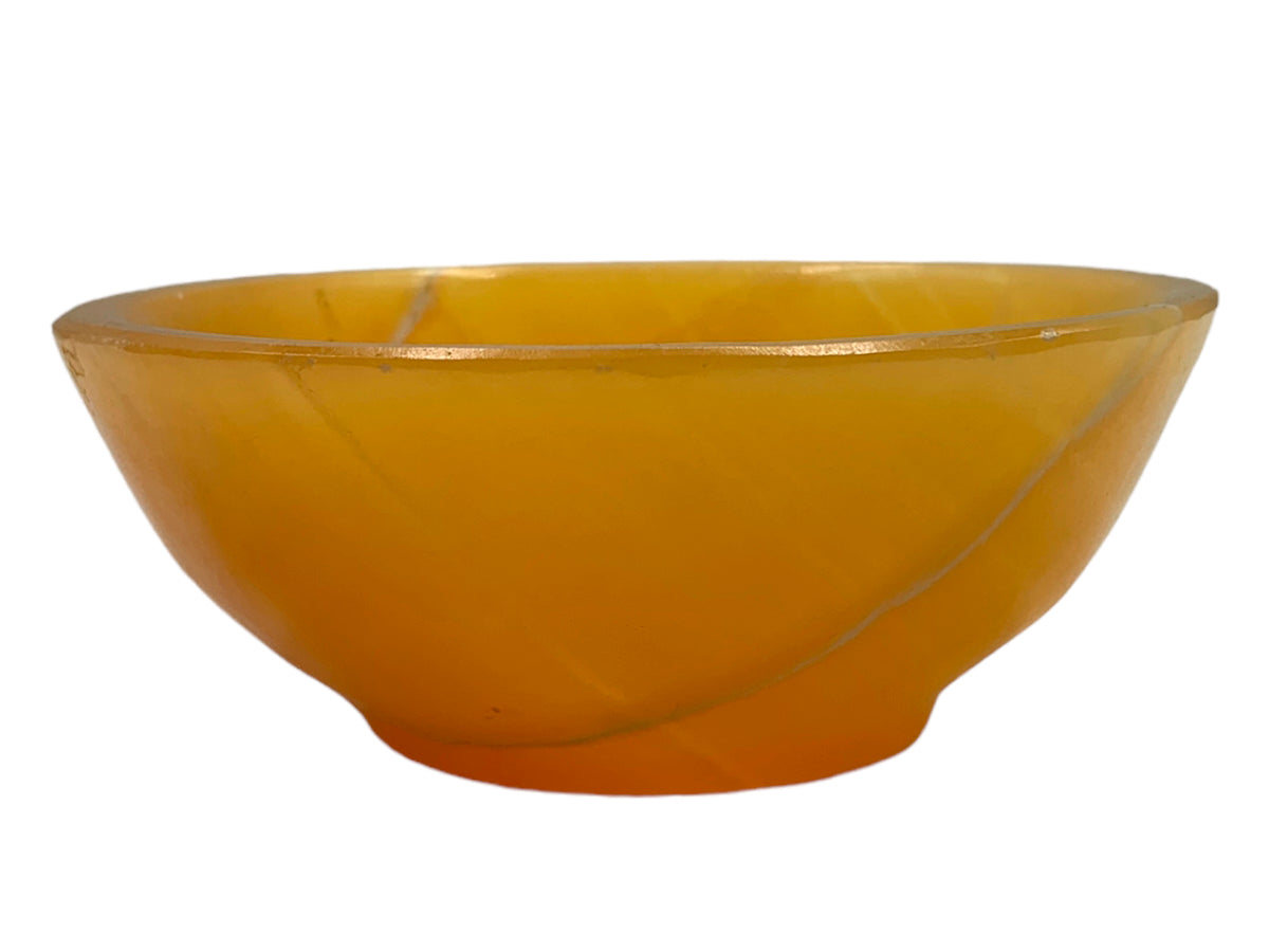 Orange Calcite CIrcular Bowl
