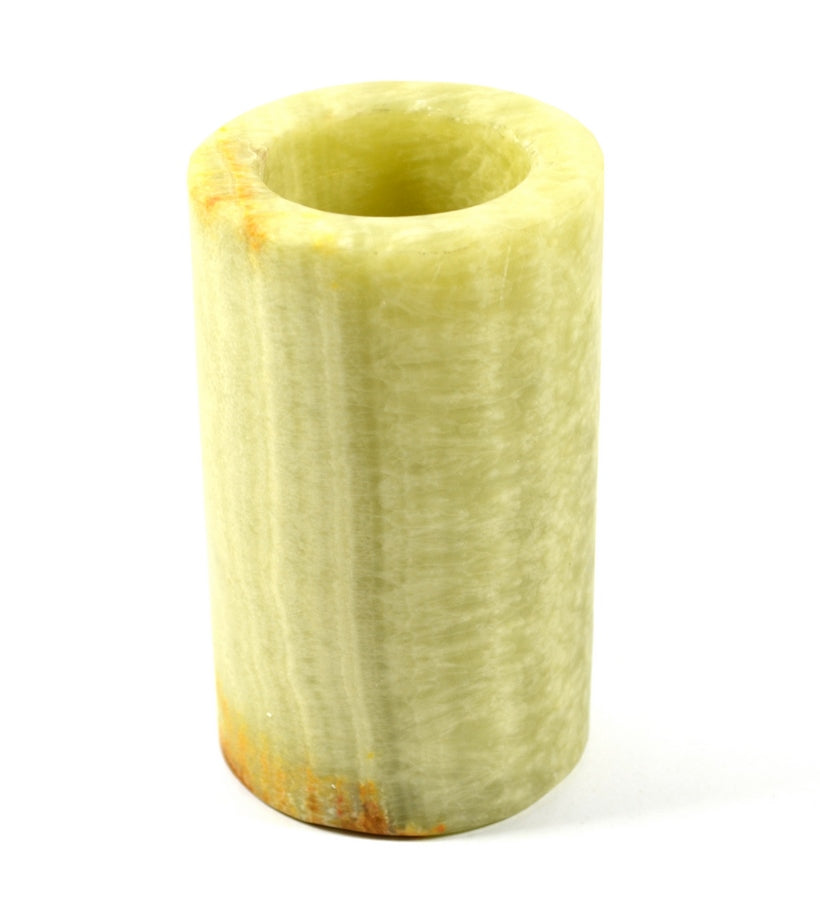 Green Onyx Cylinder  Candle Holder