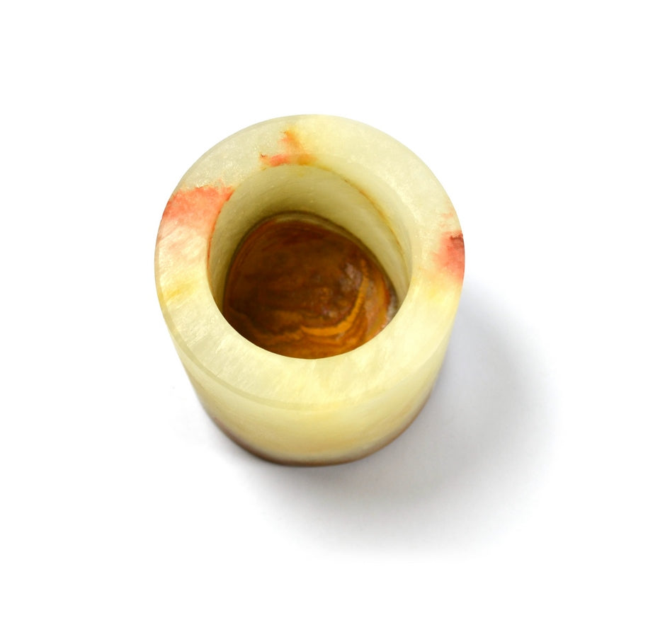 Green Onyx Cylinder  Candle Holder