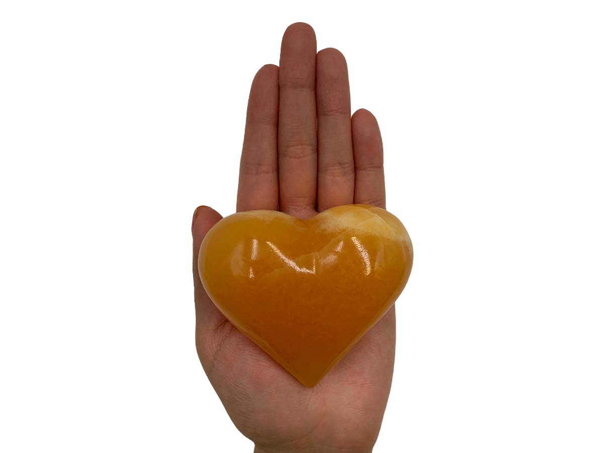 Orange Calcite Heart