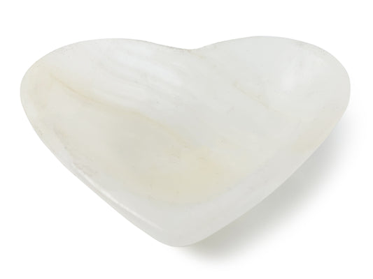White Onyx Heart Snack Bowl