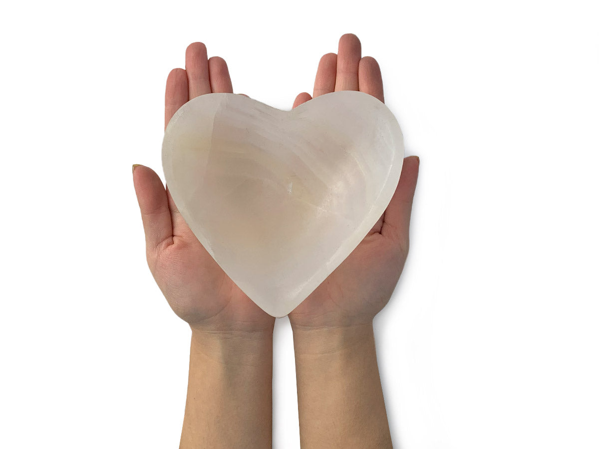 White Onyx Heart Snack Bowl