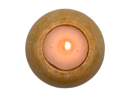 Orange Calcite Sphere Candle Holder