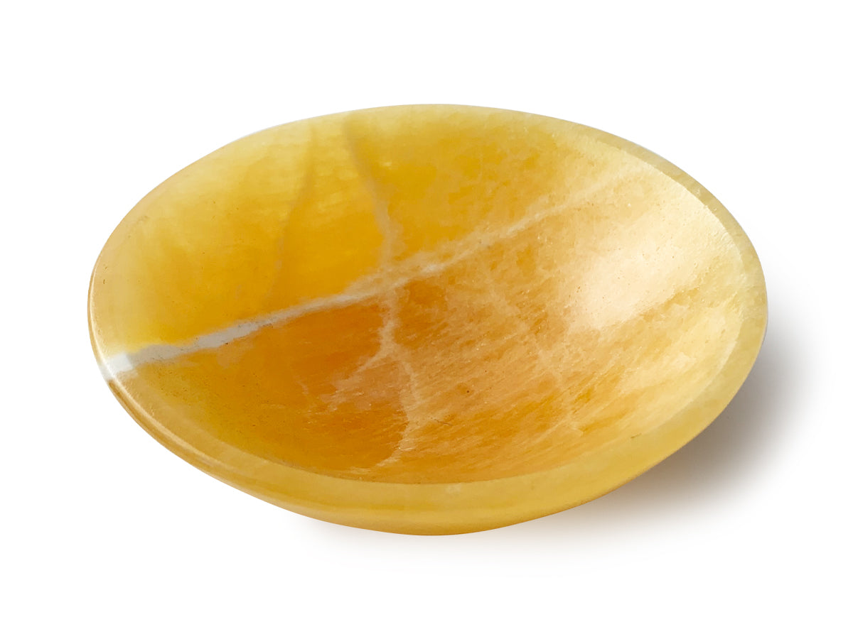 Orange Calcite CIrcular Bowl