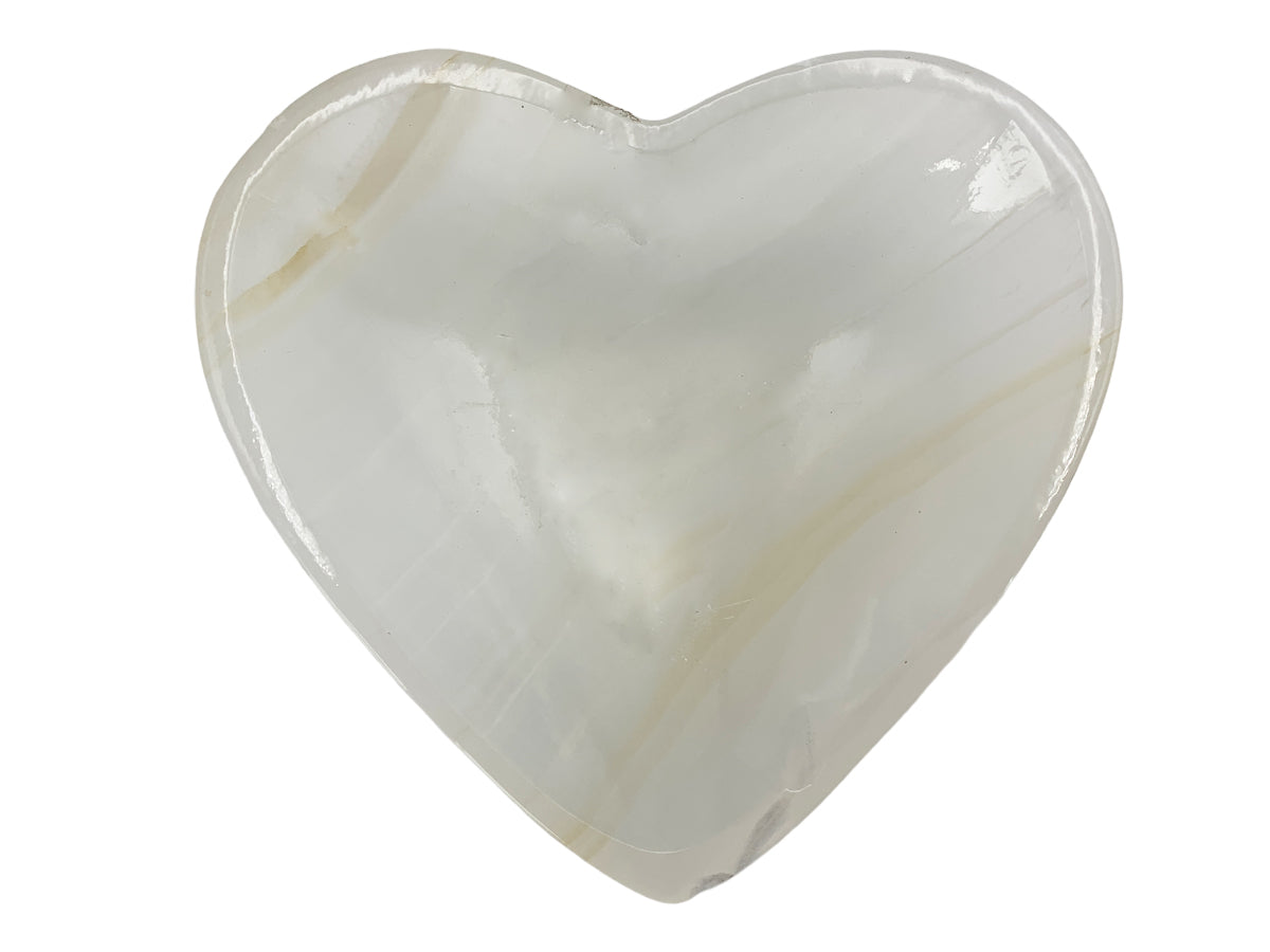 White Onyx Heart Snack Bowl