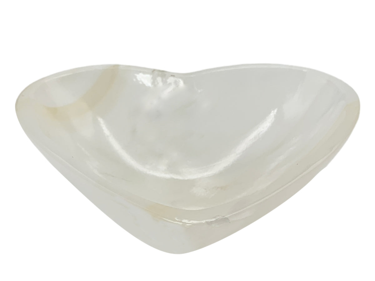 White Onyx Heart Snack Bowl