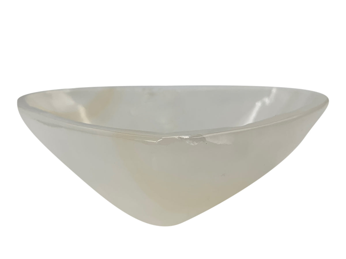 White Onyx Heart Snack Bowl