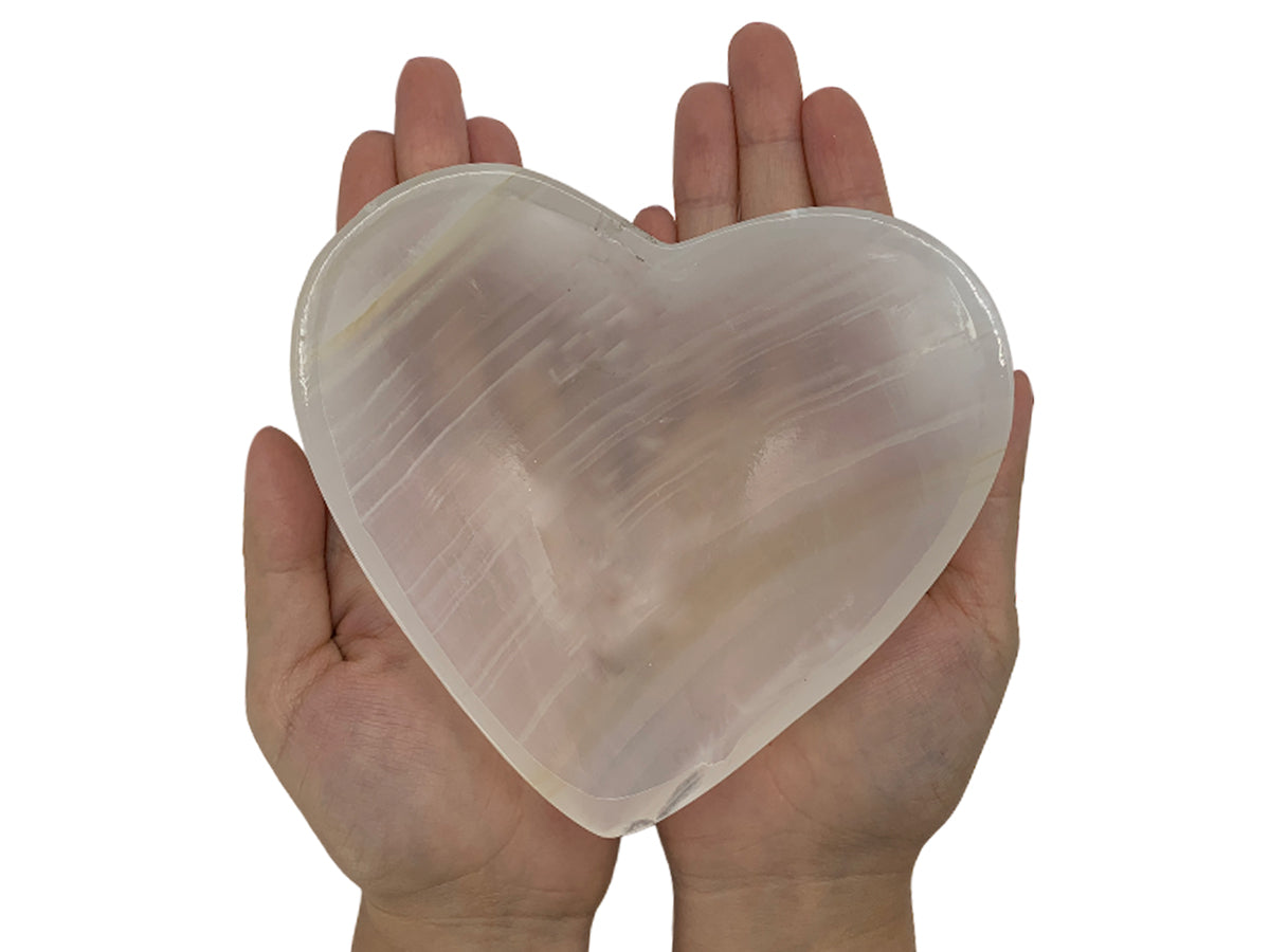 White Onyx Heart Snack Bowl